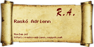 Raskó Adrienn névjegykártya